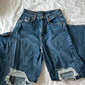 target wide leg jeans dark wash with rips